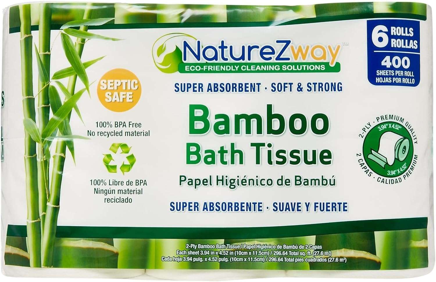 NatureZway Bamboo Bath Tissue - Beyond PFAS